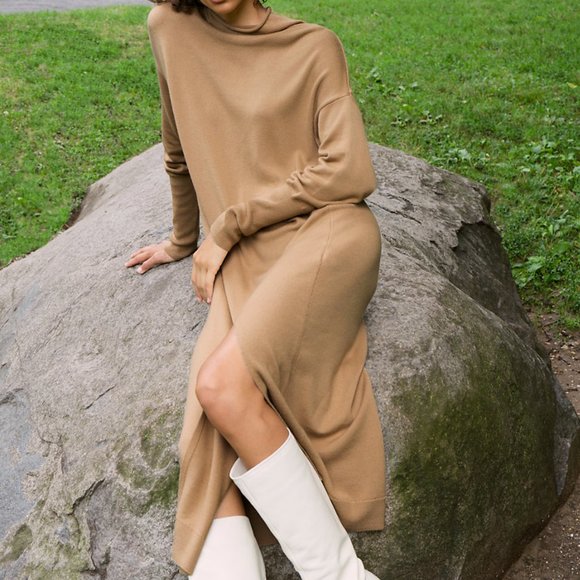ISO Aritzia Wilfred Cyprie Dress in Tan - Picture 1 of 2